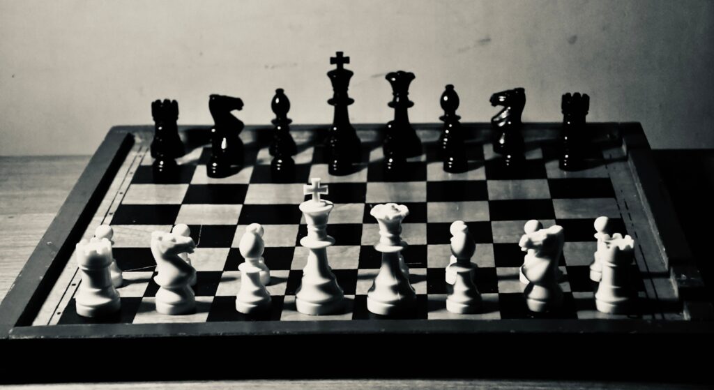 a chess board with a chessboard
